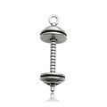 Portachiavi a manubrio in argento antico con impugnatura ruvida e anello - Manubrio Strutturato (9011-12x33mm-6g)