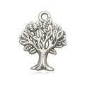 Antique silver tree of life metal pendant with detailed relief for DIY jewelry making - Tree Of Life (2570)