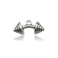 Portachiavi sportivo a manubrio in argento vintage con finitura metallica lucida - Manubrio Verticale (9015-8x19mm-2.8g)