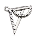 Ciondolo goniometro e righello in lega d'argento vintage per gioielli DIY - Stile Riga Goniometro (12158)