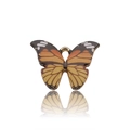 Pendentif papillon émaillé orange et noir avec anneau pour création de bijoux DIY - Jaune Foncé