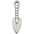 Silberner schaufelförmiger DIY-Anhänger aus Metall mit strukturiertem Griff für Schmuck - Schaufel (8528)