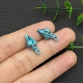 Teal and blue gradient seashell pendants with metallic finish for DIY jewelry - Ocean Conch / Enamel Blue Ocean Conch