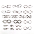 Pack of 20 silver infinity symbol alloy pendants for DIY jewelry making and connectors - Infinity Mixed 20PCS (SN0023)