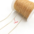 1.4mm 18K gold plated copper cable chain roll for DIY jewelry making accessories - 1.4mm Style (16022)