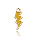 Golden lightning bolt enamel pendant charm for DIY jewelry bracelets and necklaces - Yellow