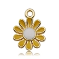 DIY Gänseblümchen-Anhänger mit gelben Blütenblättern und weißer Mitte in Gold - Gelber Gänseblümchenstil (11071)