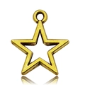 Hollow pentagram star charm pendant in vintage gold alloy for DIY jewelry making - Antique Gold Star (13567)