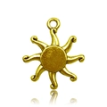 Antique golden sun-shaped alloy pendant charm for DIY necklaces and earring accessories - Antique Gold Sun (13569)