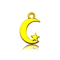 Golden alloy celestial pendant featuring a hollow moon and star for DIY jewelry - Antique Gold Moon Star (13570)