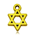 Golden hollow star of David alloy pendant charm with hanging ring for jewelry - Antique Gold Star Hexagram (13575)