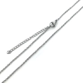 Polished silver stainless steel O-chain necklace with lobster clasp and extension - Silver-1.5mm (No. 14872)