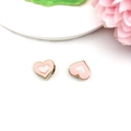 Pink heart-shaped enamel CCB beads with gold finish for DIY jewelry bracelets - Heart (16233) / Pink