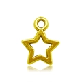Hollow gold-tone star pendant for DIY jewelry making with a polished metal finish - Antique Gold Small Pentagram (13572)