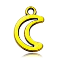DIY jewelry making accessory featuring a hollow crescent moon pendant in golden finish - Antique Gold Moon (13574)