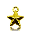3D golden star alloy pendant accessory for DIY necklaces and earring jewelry making - Antique Gold Star (13568)
