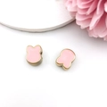Pink and gold enamel bear charms for DIY jewelry making displayed on a stone base - Cartoon Mouse Head (16235) / Pink
