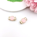 Pink candy-shaped CCB oil-drop beads with gold trim for DIY jewelry making - Candy (16239)