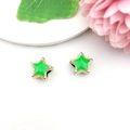 Green star-shaped CCB charm with gold metallic border for DIY bracelet making - Star (16245)