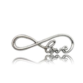 Silver infinity love pendant for jewelry making with brushed metal texture and modern finish - Love 8 Shape (6853)