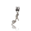 Vintage silver high heel shoe pendant charm for DIY bracelets and jewelry making - High Heel Shape (11462-1.75g20x23)