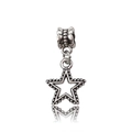Retro oxidized silver hollow star charm with beaded edges for DIY jewelry making - Hollow Five-Pointed Star (11466-1.32g15x29)