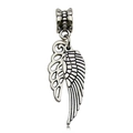 Vintage silver-tone angel wing pendant charm for DIY necklaces and bracelets - Angel Wings (11467-2.4g10x43)