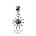 Vintage sunflower bead pendant with antique silver finish and detailed petals - Sunflower Daisy (11468-1.8g19x34)