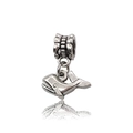 Vintage silver whale charm pendant with engraved details for DIY jewelry making - Whale Shape (11492-1.9g16x22)