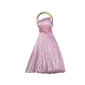 Mini gland en soie rose clair avec anneau doré pour accessoires de bijoux artisanaux - Rose vif