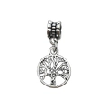 Vintage silver-plated tree of life pendant with antique textured hollow design charm - Tree of Life Plate Pendant (11479-Antique Silver Zinc Alloy Tree of Life 15.4x31-1.4g)