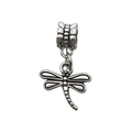 Vintage silver dragonfly pendant charm for DIY bracelets with detailed antique finish - Dragonfly Shape (11489-17x27-1.5g)