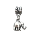 Vintage silver elephant pendant with ornate bow ring for DIY jewelry making and crafts - Side Profile Elephant (11481-13.7x25-2.2g)