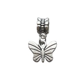Vintage silver butterfly charm pendant for DIY bracelets and necklaces jewelry making - Textured Butterfly (11486-15x24-1.5g)