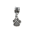 Antique silver dog paw print charm with large hole bead for DIY bracelets and necklaces - Pet Paw Print (11487-11.5x27-1.6g)