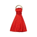 Red silk tassel charm with golden metal jump ring for DIY crafts and accessories - China Red