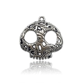 Antiek zilveren schedel hanger in hol gotisch ontwerp voor DIY-sieraden maken - Geometrische Holle Schedel Stijl (3166)