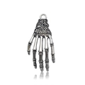 Gothische zilveren skelethand hanger met vintage afwerking voor DIY sieraden maken - Klassieke Skelethand Stijl (4197)