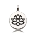 Macro-detail van zilveren lotus hanger met gepolijste afwerking voor het maken van sieraden - Antiek Zilveren Yoga Lotus (10425)