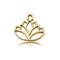 Gedetailleerd beeld van een gouden lotus hanger met hol design voor DIY sieraden - Antiek Goud Lotus (10426)