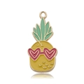 Close-up of cute pineapple pendant with red heart sunglasses for DIY jewelry making - Pineapple (12057)