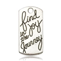 Silver rectangle pendant with find joy in the journey engraving for DIY jewelry - Find Joy In The Journey Alphabet Rectangle (8991)