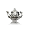 Μακρο φωτογραφία vintage τσαγιέρας με χάραξη Tea Time και αντικέ φινίρισμα - Μισή Τσαγιέρα Alice Tea Time (6707)