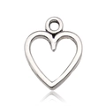 DIY silver alloy hollow heart pendant for necklaces and bracelets crafting - Bright Silver Hollow Heart Style (13336)