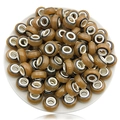 Brown gradient cat-eye large hole beads for DIY bracelets with silver metal core - Coffee Gradient Cat Eye Bead