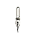 Detailed view of a vintage silver alloy fountain pen nib pendant for DIY jewelry making - Graduation Pen (10545)