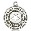 Silberner Make a Wish Sternanhänger aus Legierung für DIY-Armbänder mit Gravur - Make A Wish Success Hohl Stern Alphabet (10909)