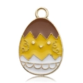 Cute enamel chick egg charm in gold alloy for DIY jewelry necklace and bracelet - Eggshell Chick Pattern