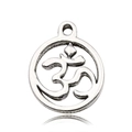 Zilveren Om-symbool hanger van vintage metaal voor het maken van yoga sieraden - 18 Yogasymbool (8757)