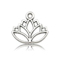 Lotusbloem hanger in vintage zilver met opengewerkt ontwerp voor DIY-sieraden - Lotus (9050)
